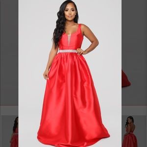 Fashion Nova Red Mesh V Dress